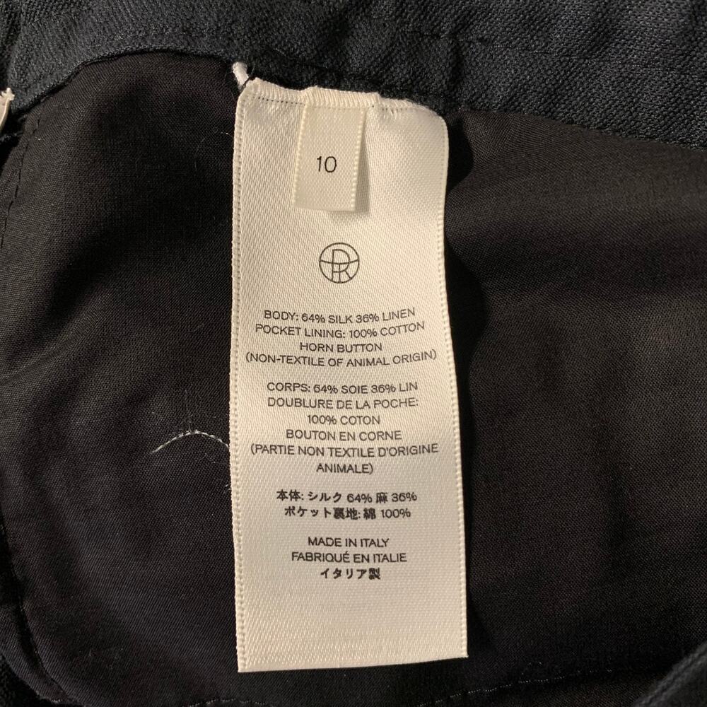 THE ROW Size 10 Navy Silk Linen Drawstring Pants - Picture 6 of 7